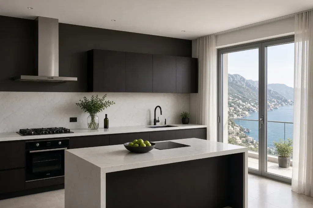 Moderne Küche mit Meerblick von Room Factory